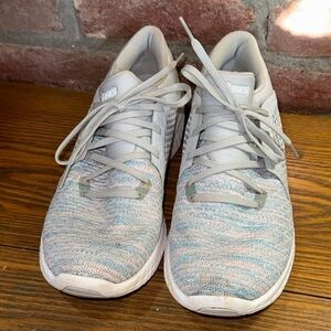 Asics Gel-Kenun Knit Athletic Running Shoes Grey Blue Pink T882N Womens Size 9.5
